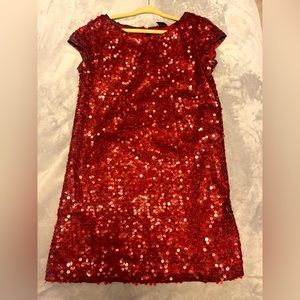 Red sequin dress